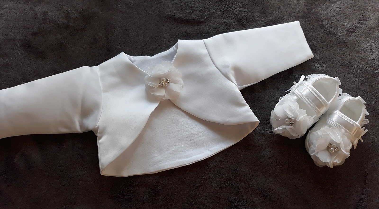 Bolero, Jäckchen, Farbe: weiss, Satin -B433W-