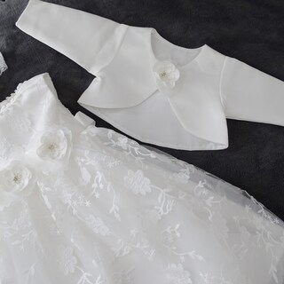 Bolero, Jäckchen, Farbe: ecru- ivory Satin -B434E-