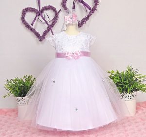 EMMA 03 Taufkleid, Festkleid +Stirnband+Schuhe Farbe: weiß