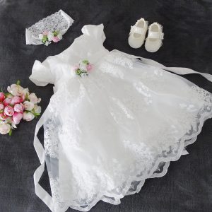 Lilu Taufkleid, Festkleid +Stirnband Farbe: ecru