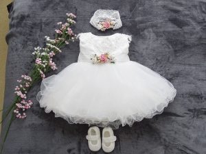 Lulu Taufkleid, Festkleid +Stirnband Farbe: ecru
